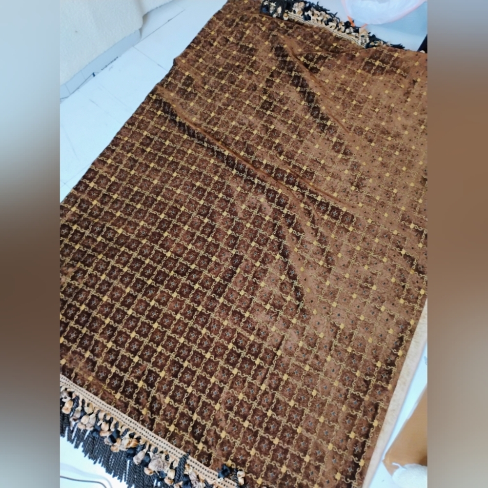 Desperado Designs Heavy Blanket Throw Tassels Fringes Western Gold Black 48"X70"